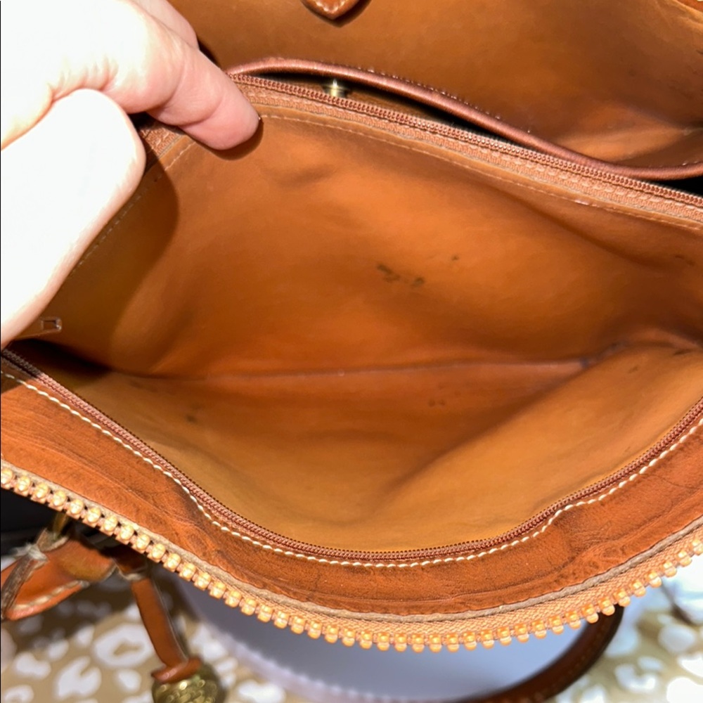 Dooney & Bourke All Weather Leather Small Essex Satchel Black & British Tan R26 - Picture 11 of 17